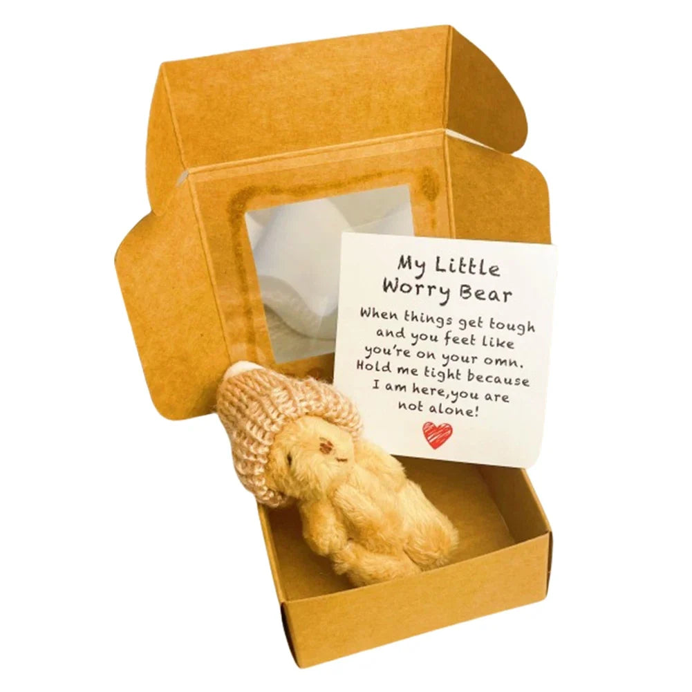 Mini Plush Teddy Bear in Box with Greeting Card – Gift Set