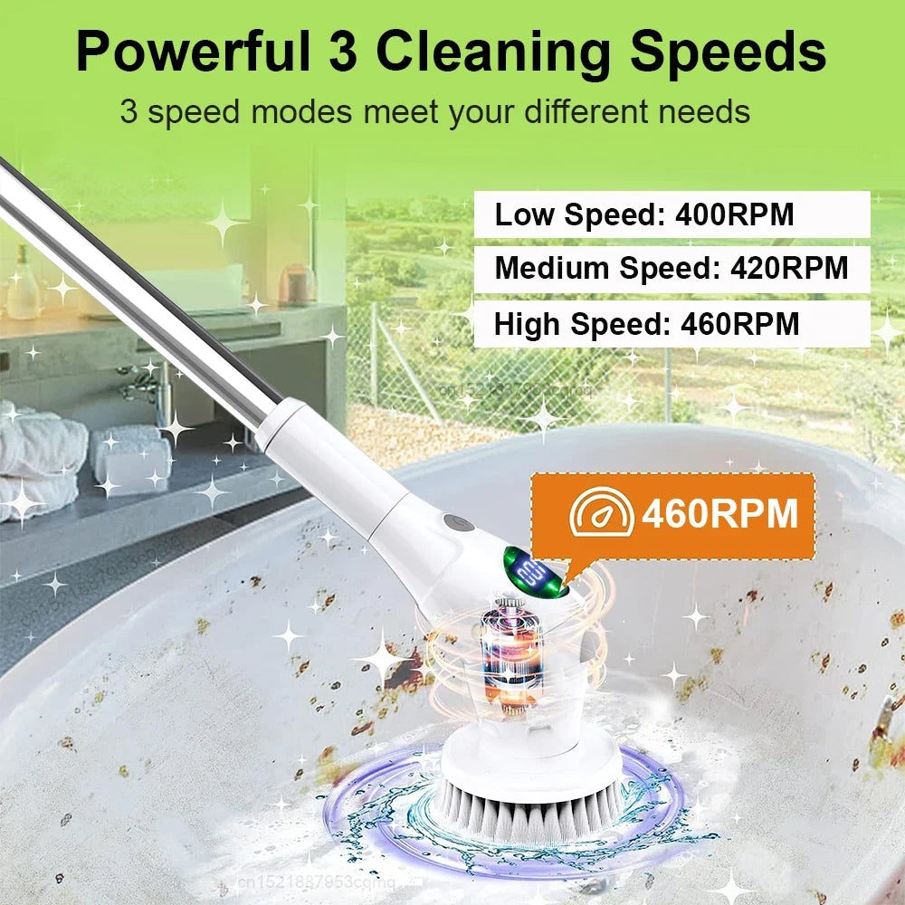 Raugee 8-in-1 Cordless Electric Spin Scrubber Cleaning Brush