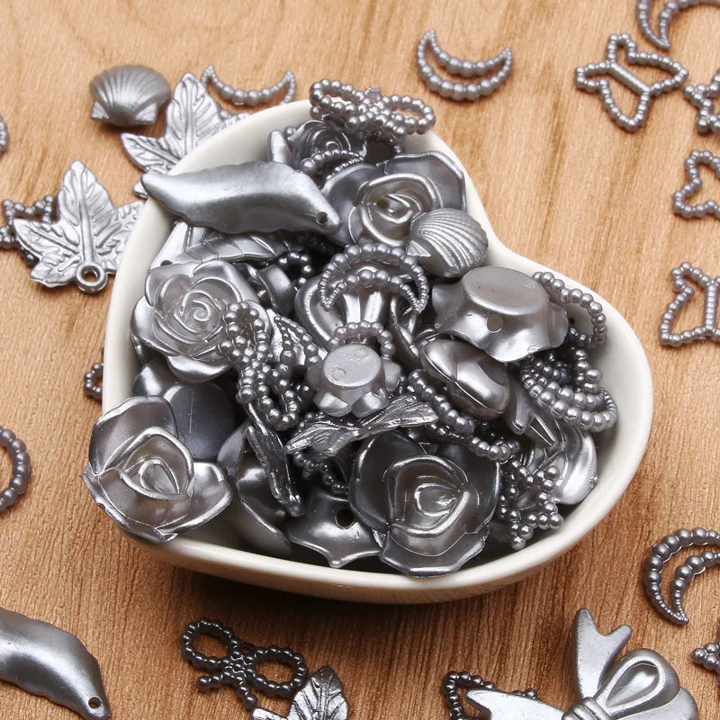 Mixed Acrylic Beads 20g – Hearts Leaves Flowers DIY Jewelry