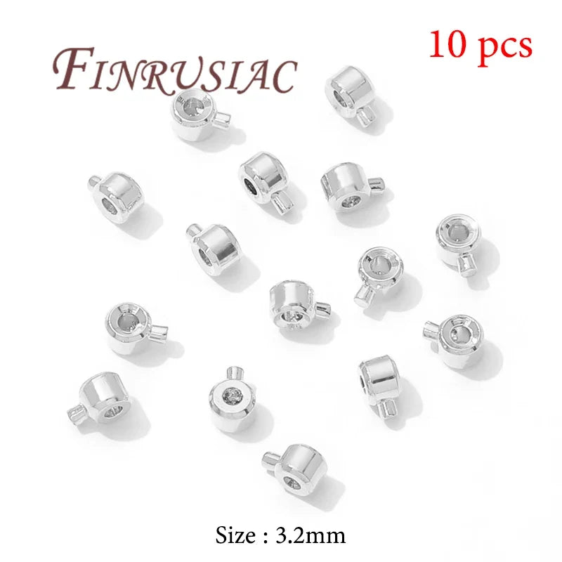 18K Gold Plated Crimp Tube End Beads for Jewelry Making – 100pcs