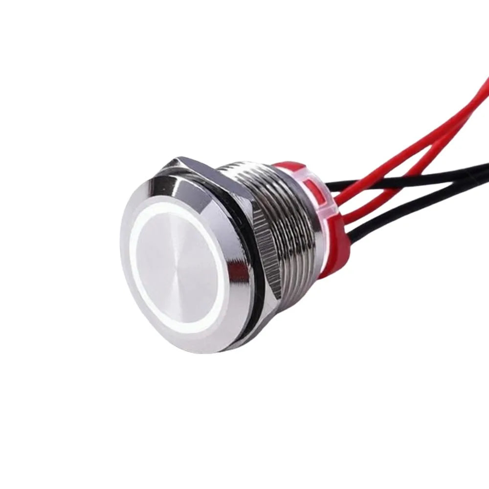 Metal Latching Push Button Switch 16/19/22mm Pre-Wired Panel Mount