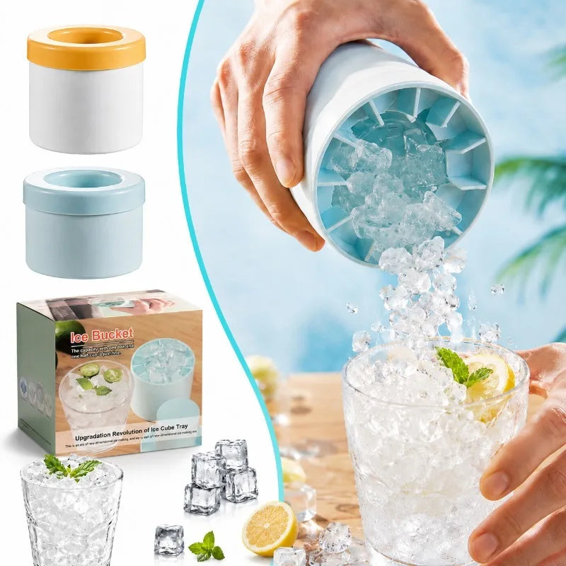 Silicone Round Ice Mold Bucket – Ice Cube Maker Barware Tool