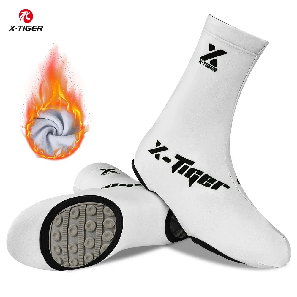 X-TIGER Winter Fleece Cycling Overshoes | Unisex Bike Shoe Covers