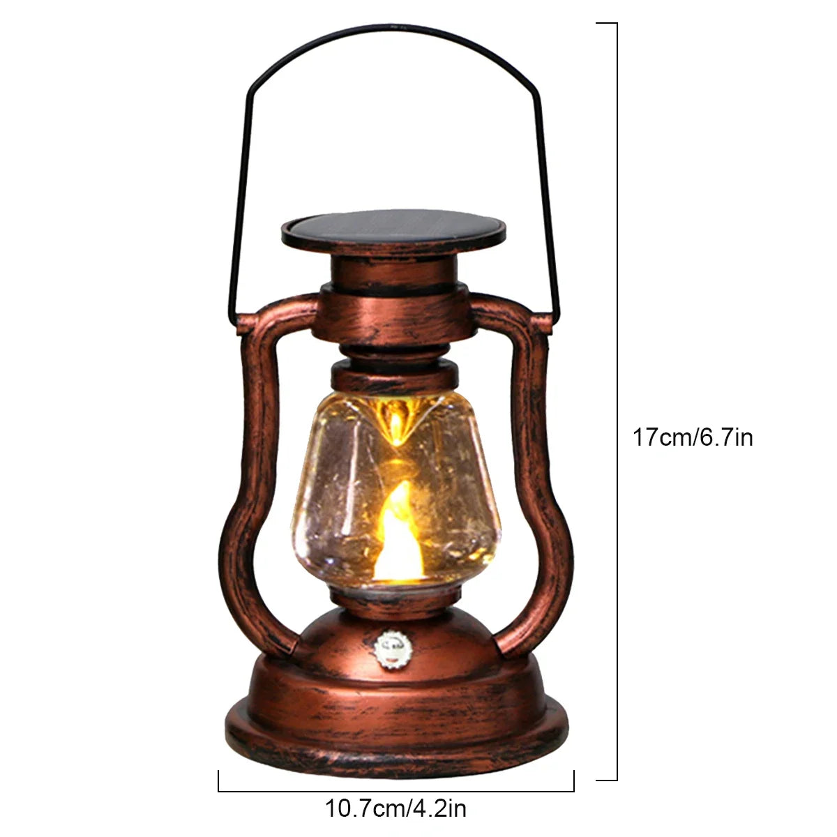 Retro Solar LED Hanging Lantern | Flickering Flameless Outdoor Light