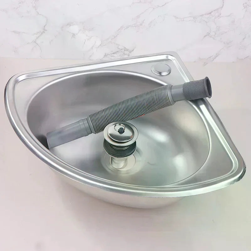 Stainless Steel RV Sink – Compact Single Bowl Drop-In Basin