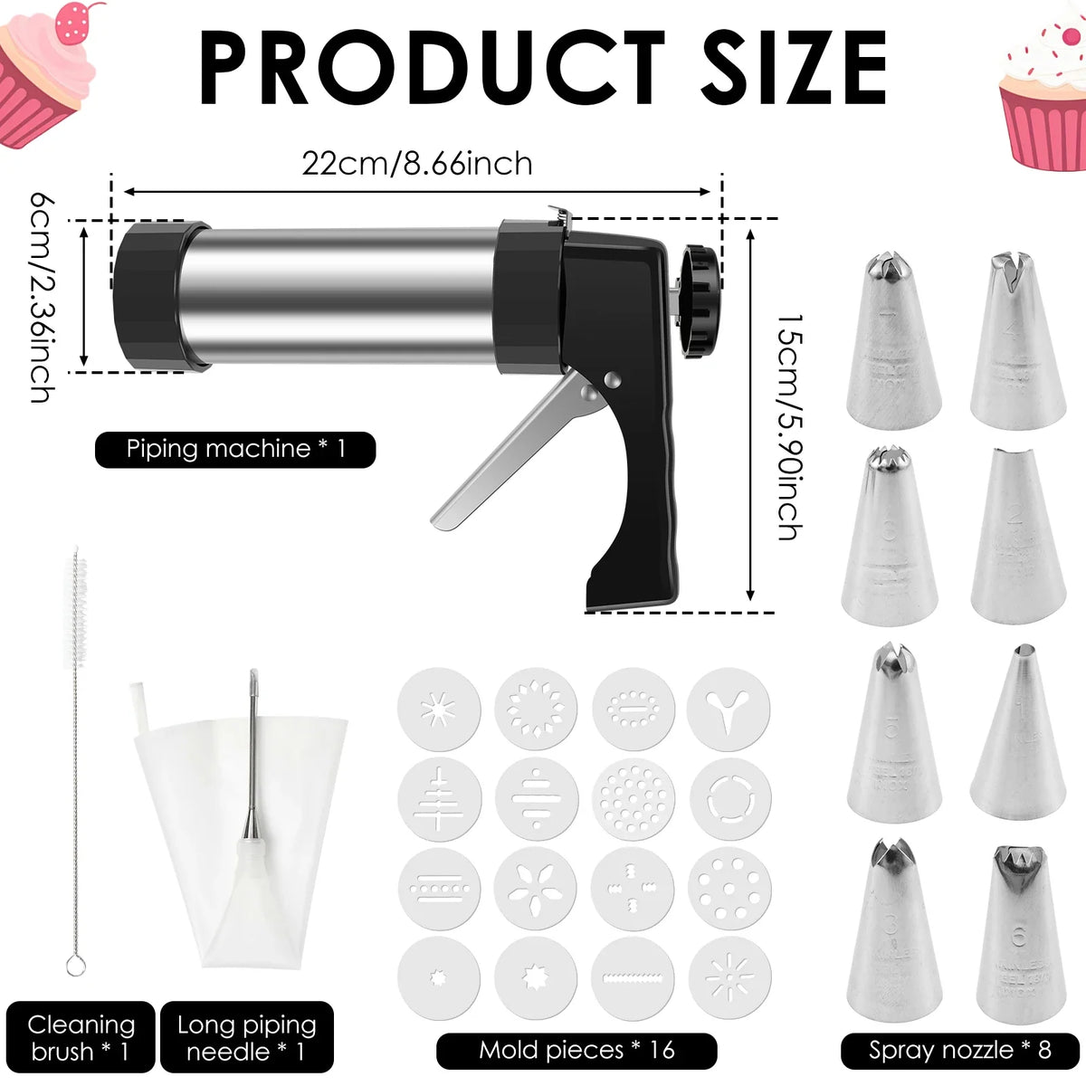 Stainless Steel Churro Maker Machine Kit with 3 Nozzle Tips