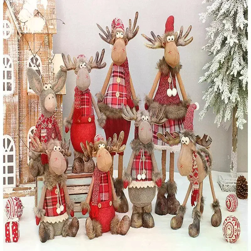 Christmas Elk Plush Doll Ornament 45cm – Festive Reindeer Decor