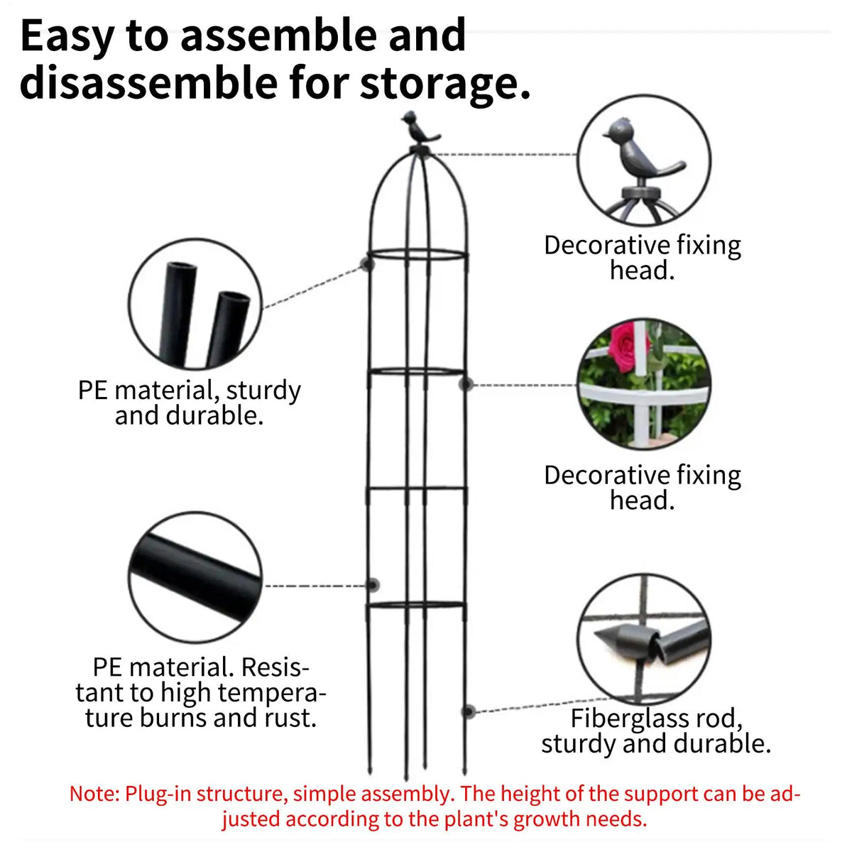 Decorative Plant Trellis | Climbing Support for Rose & Clematis