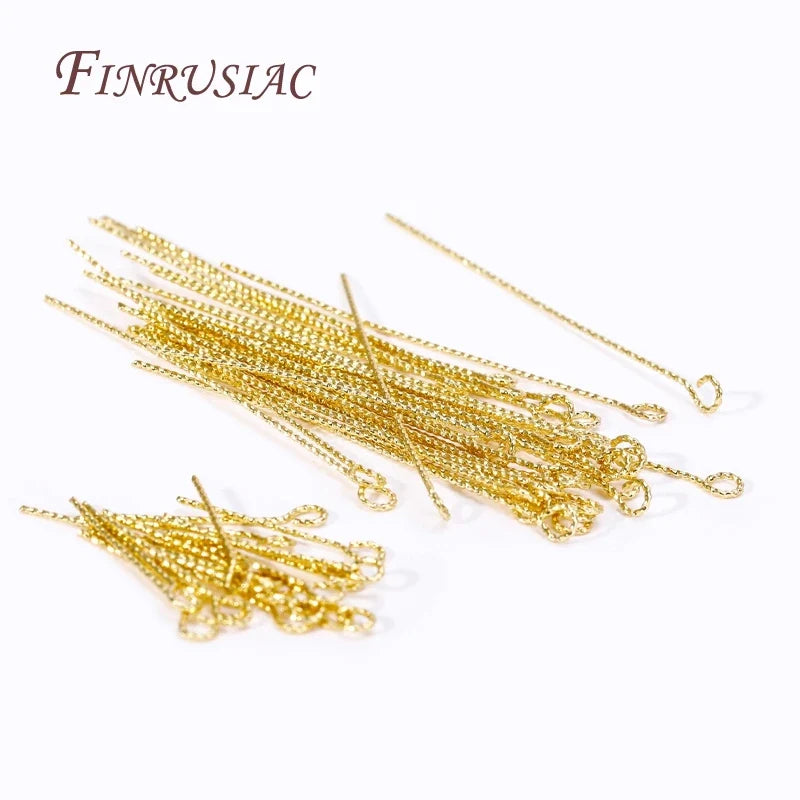 50Pcs 18K Gold Plated Brass Eye Pins – DIY Jewelry Making