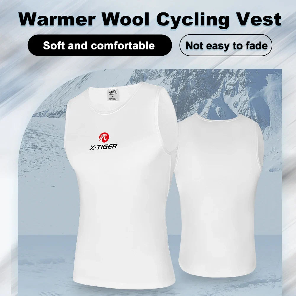 X-TIGER Men's Fleece Cycling Vest – Winter Base Layer