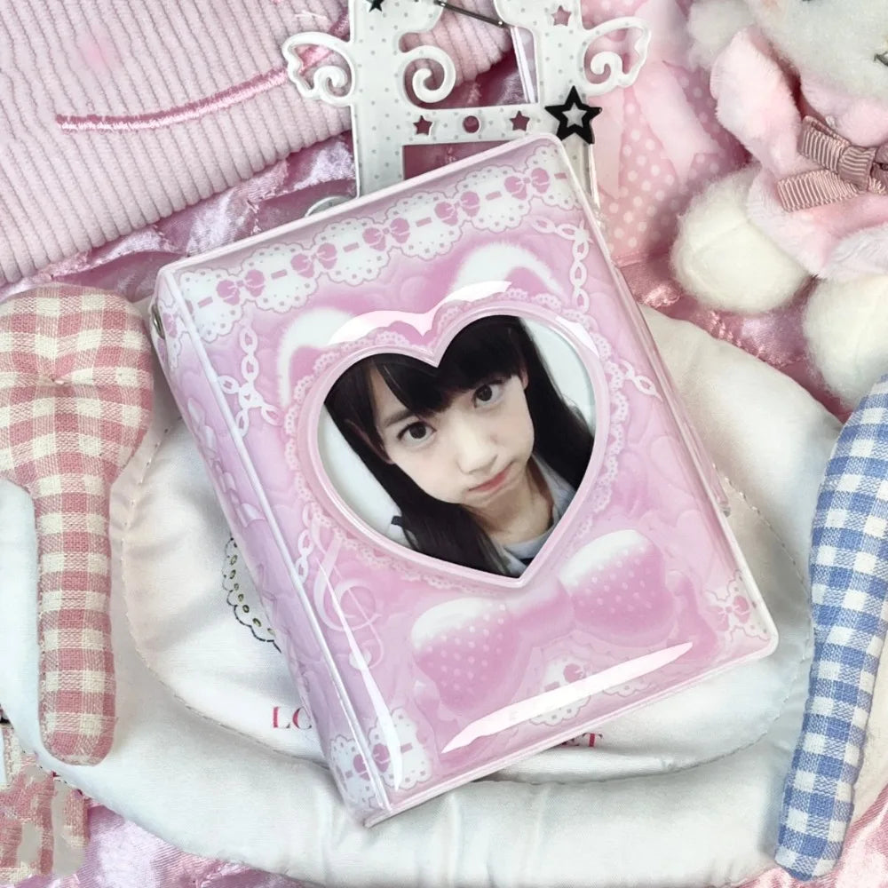 Pink Bow Mini Photocard Binder 3 Inch | 16-Page Card Album