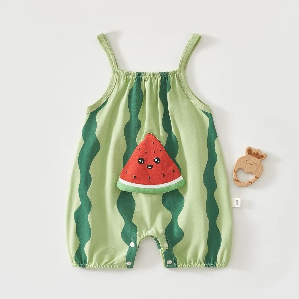 Sweet Watermelon Baby Romper | Loose Cotton One-Piece 1–3Y