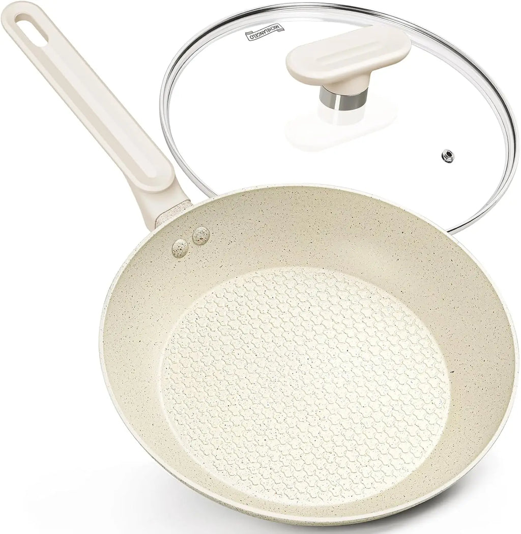MICHELANGELO 30cm Granite Non-Stick Frying Pan with Lid