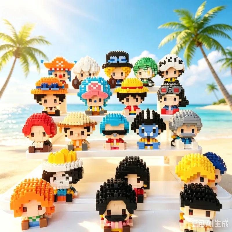 One Piece Anime Mini Block Figures – 20 Styles | 3D Assembly Toy