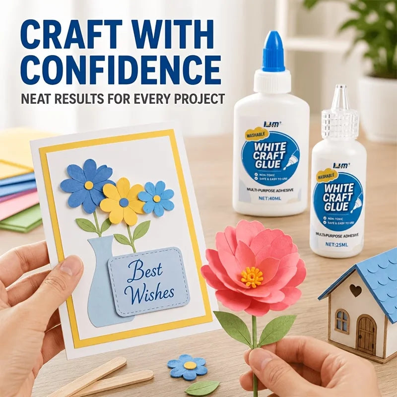 White Craft Glue – Washable Multi-Purpose Adhesive for DIY