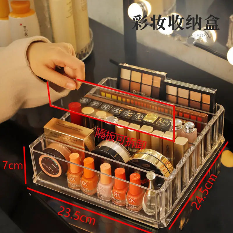 8-Grid Acrylic Makeup Organizer with Removable Dividers
