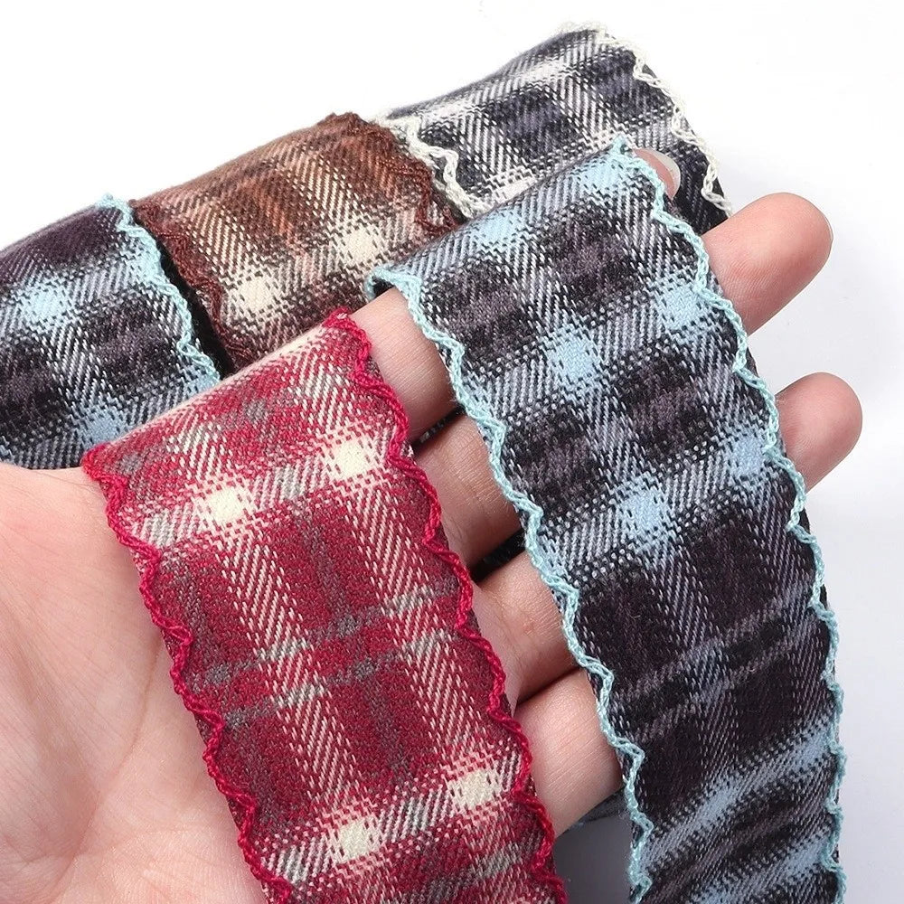 Plaid Wavy Edge Ribbon – British Style DIY Sewing & Gift Wrap