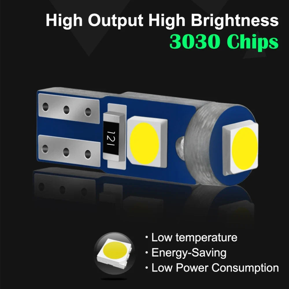 10-Pack 12V T5 LED Dashboard Instrument Cluster Bulbs