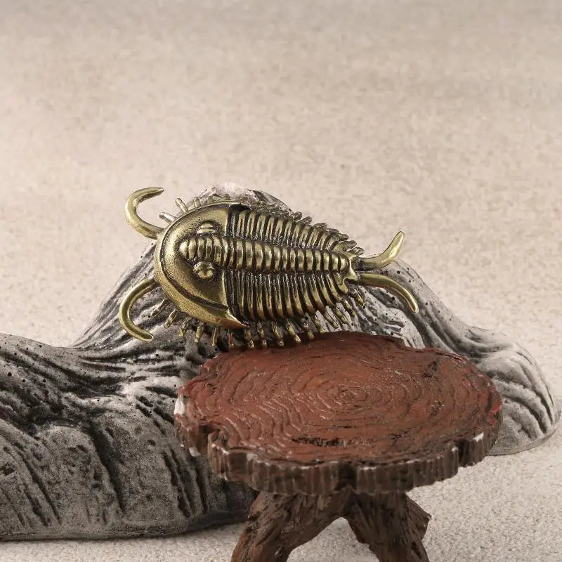Brass Trilobite Figurine – Retro Desk Ornament & Tea Pet
