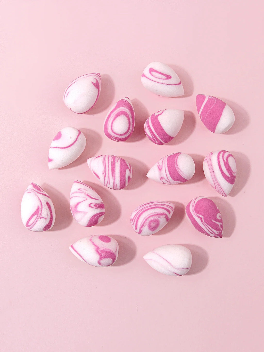 15Pcs Mini Marble Makeup Sponges – Dry & Wet Cosmetic Puffs