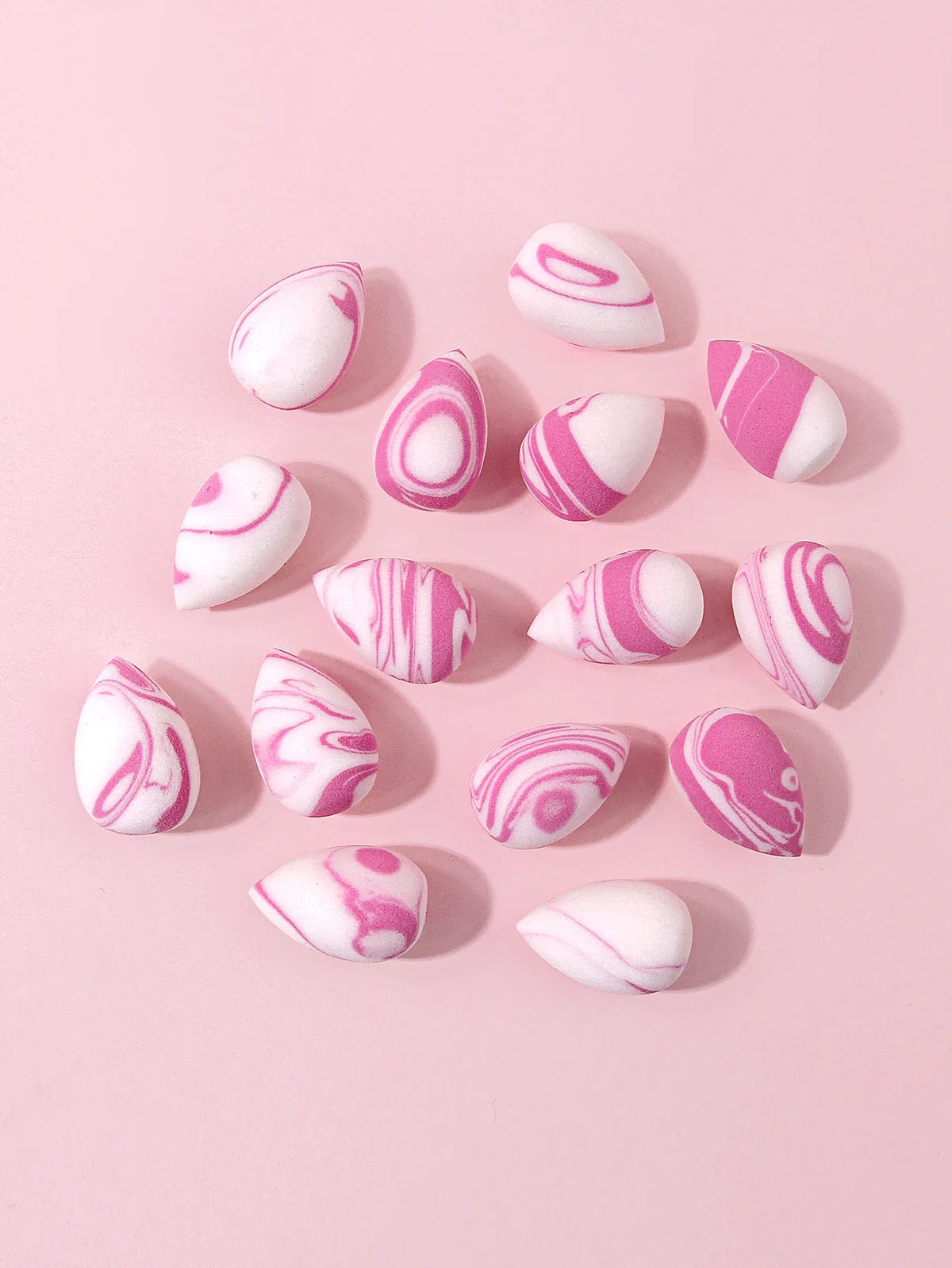 15Pcs Mini Marble Makeup Sponges – Dry & Wet Cosmetic Puffs
