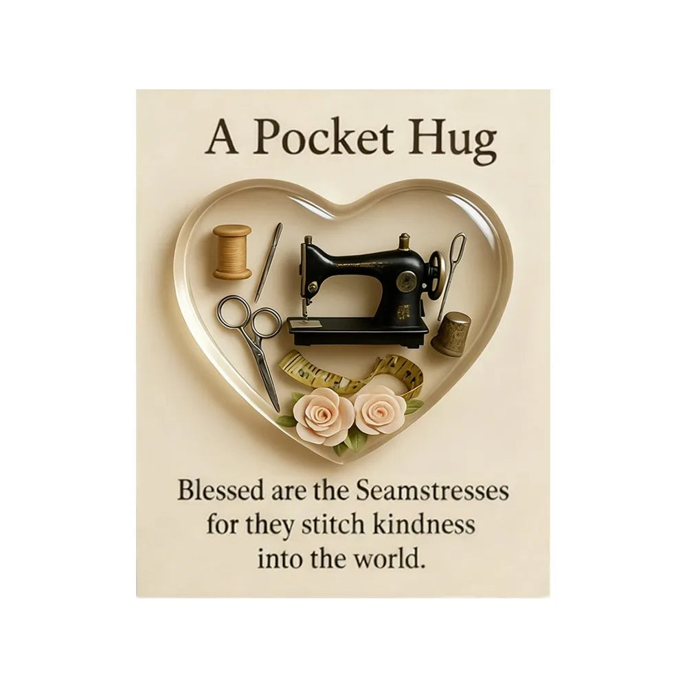 Seamstress Pocket Hug Resin Keepsake Token – Sewing Gift