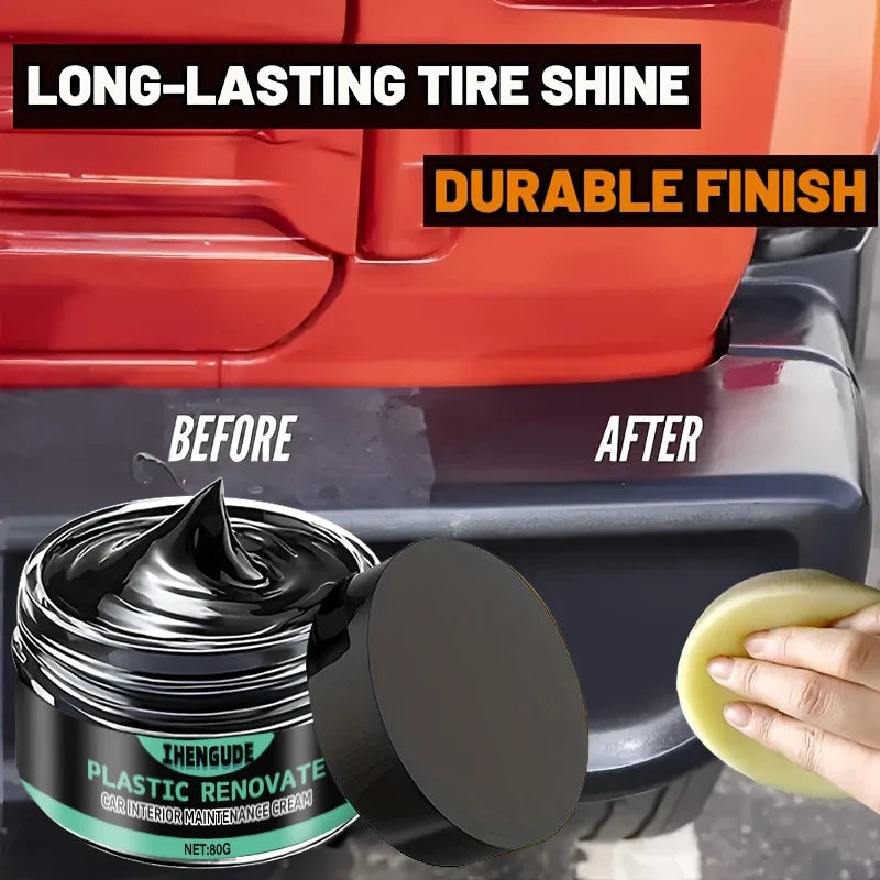 Motorcycle Tire Shine Wax – Black Gloss Tire & Plastic Protector