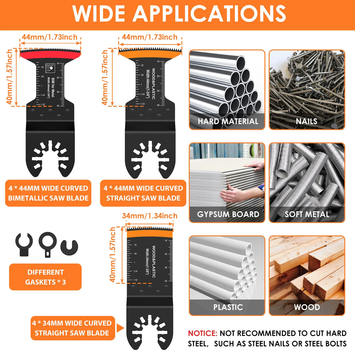 Oscillating Multitool Saw Blades – 24 Pc High Carbon Steel Set