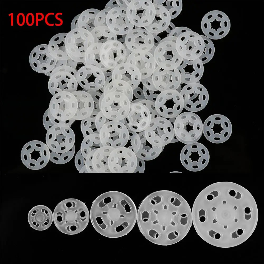 100pcs ABS Plastic Snap Fasteners Press Stud Sewing Buttons