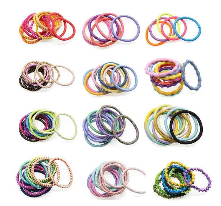 50pcs 4MM Black Elastic Hair Bands Ponytail Holders | Pack