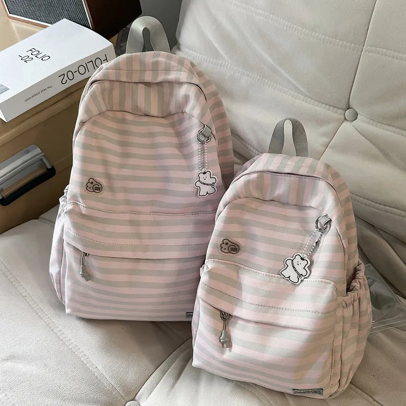 Nixie Women's Striped College Backpack – Large Capacity