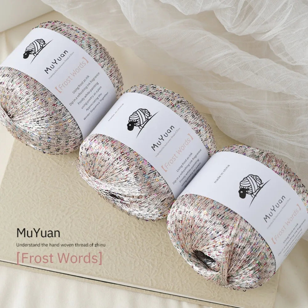 Nylon Sequin Crochet Thread 50g – DIY Woven Craft Yarn