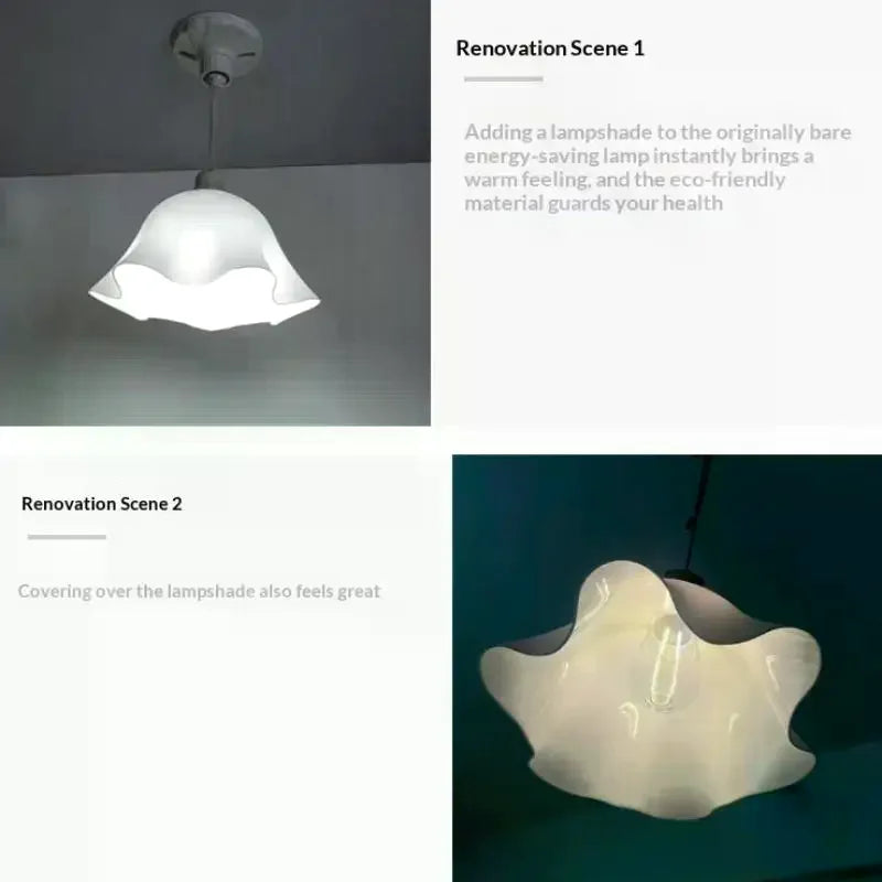Retro Flower PVC Table Lamp Shade for Bedroom, Café & Dorm