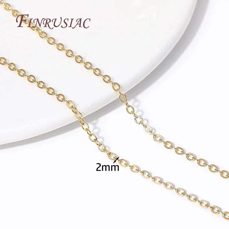 18K Gold Plated Spool Chains – 4 Styles DIY Jewelry Findings