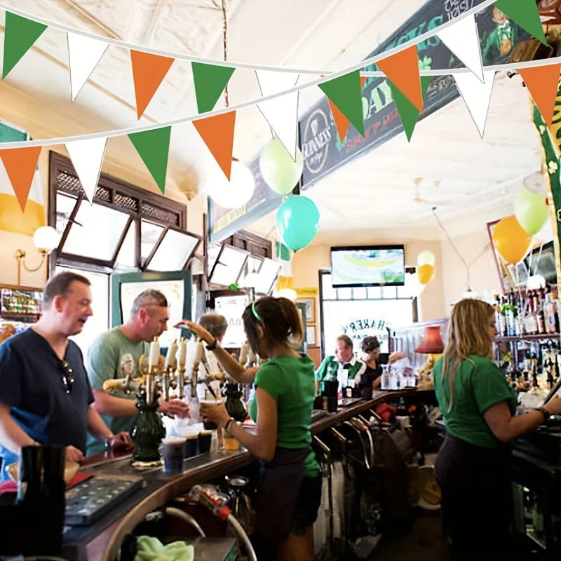 St. Patrick's Day Clover Triangle Banner Hanging Flags Set