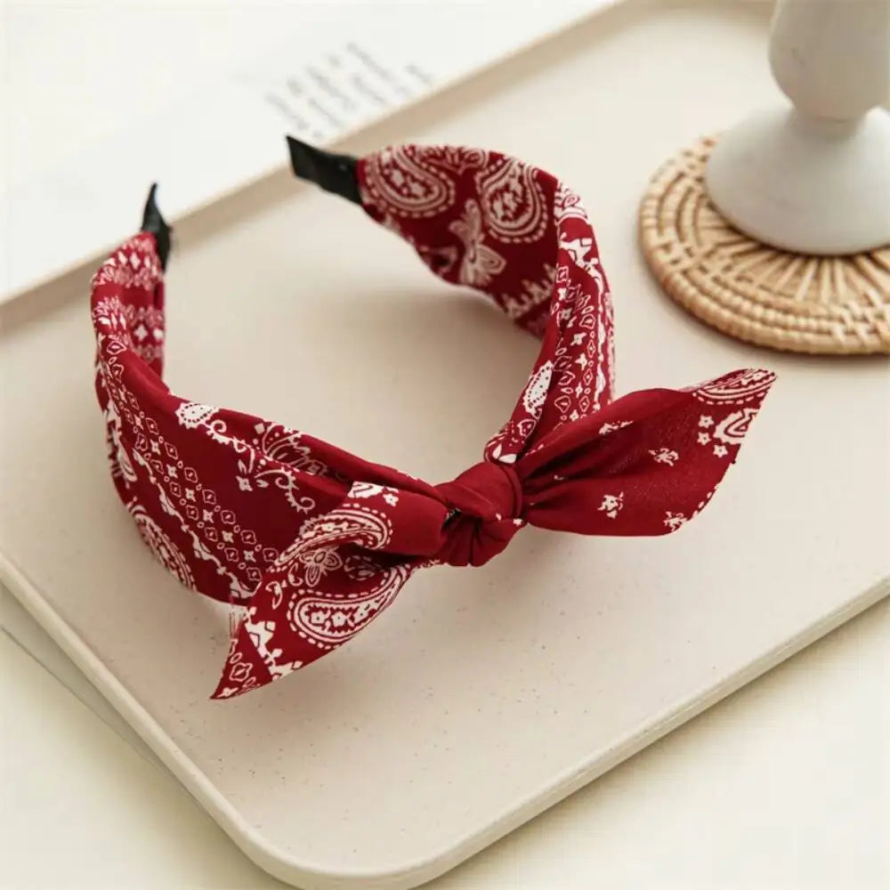 Paisley Cotton Hair Claw Clip with Bow | Women & Girls