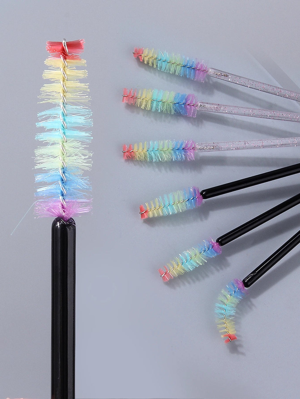 100Pcs Disposable Crystal Mascara Wands & Eyelash Comb Set