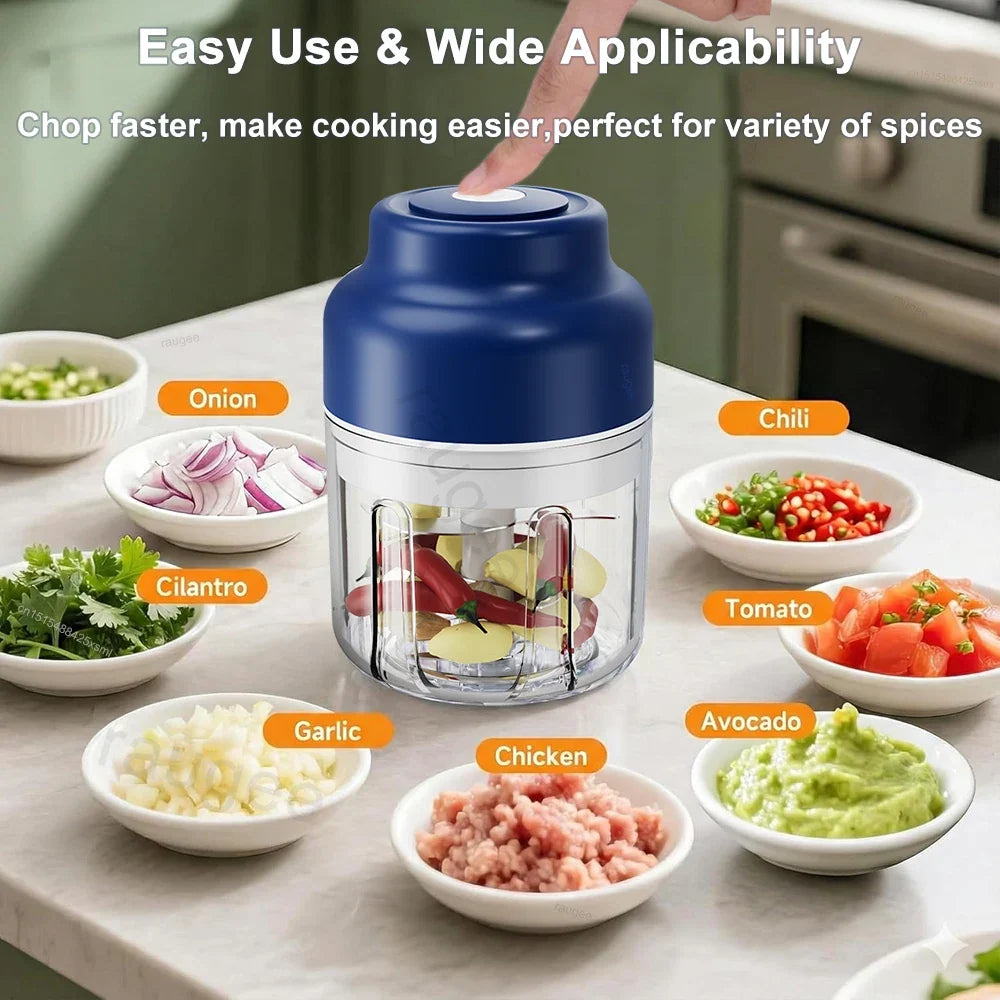 Raugee Electric Garlic Chopper 320ML USB Rechargeable Mini Processor