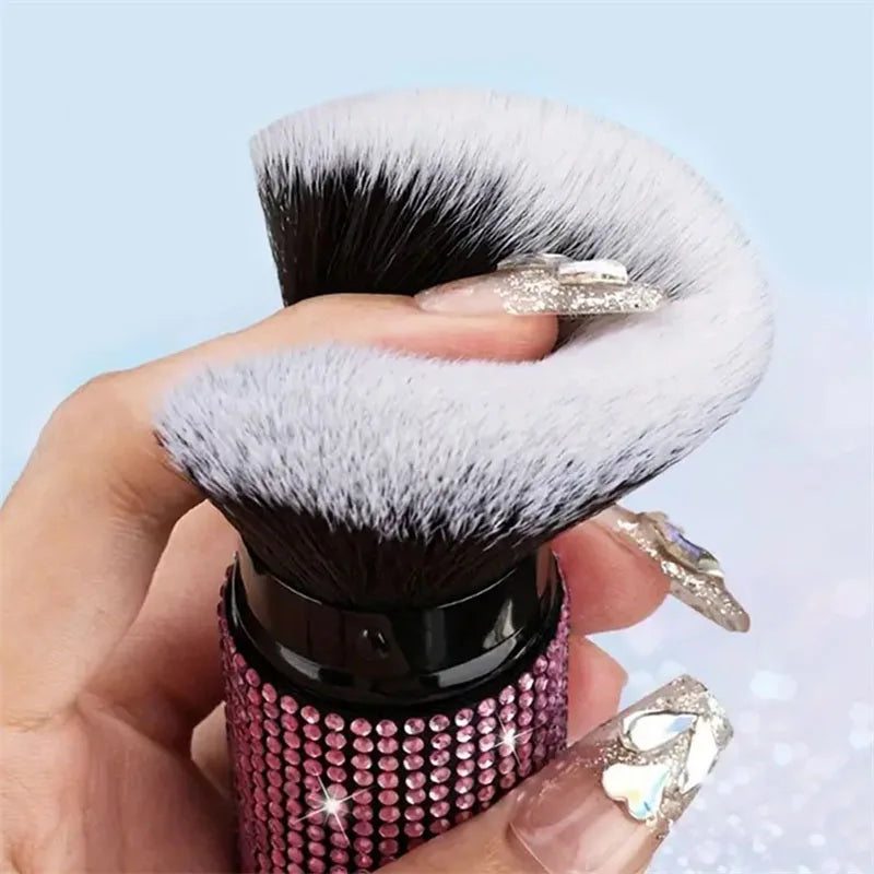 Telescopic Rhinestone Makeup Brush – Fluffy Blush & Powder