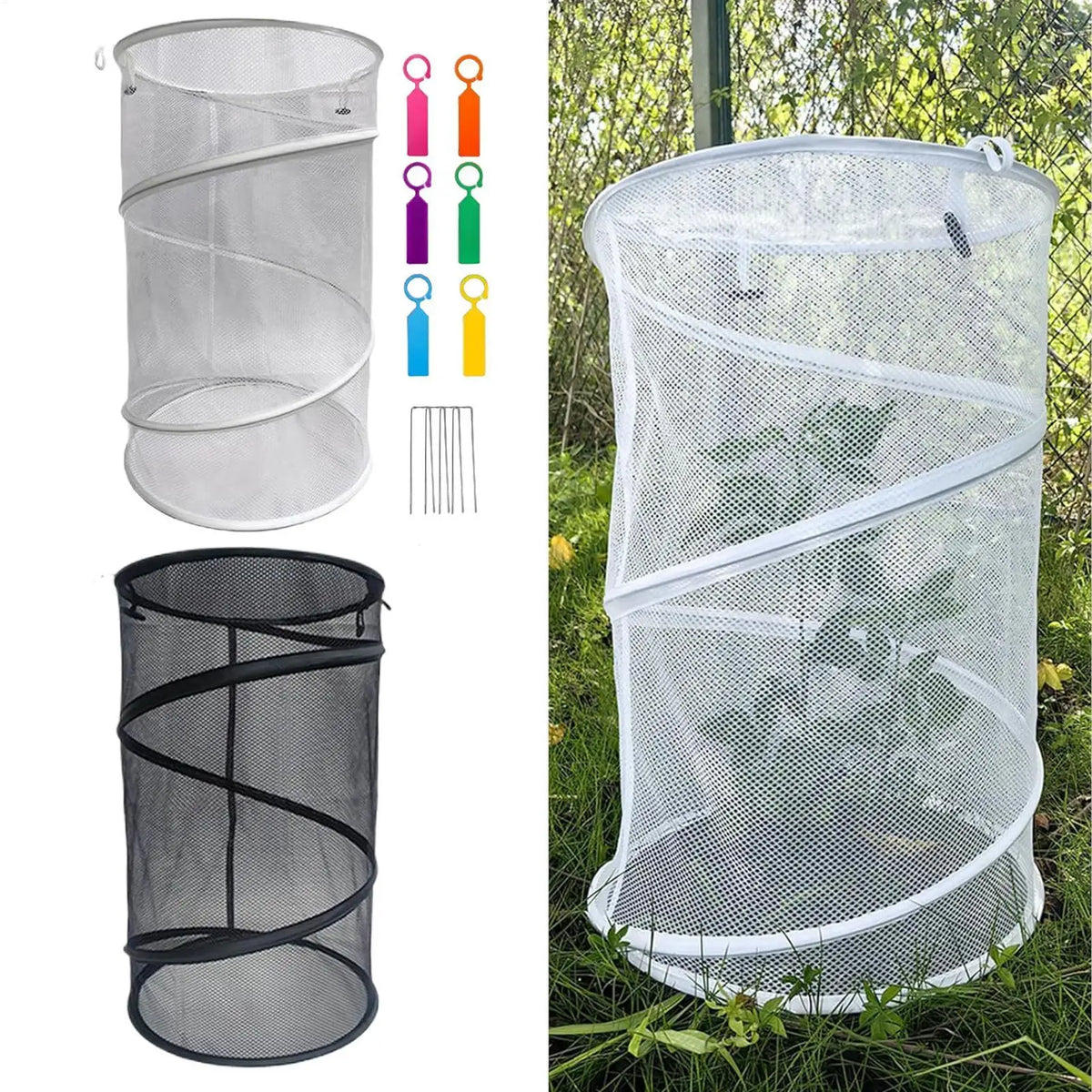 Pop-Up Garden Plant Cloche Cover | Mesh Protector & Stakes