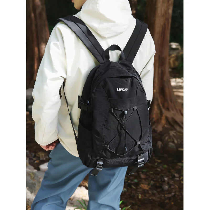Korean Color-Block Women's Backpack – Lightweight Travel Bag