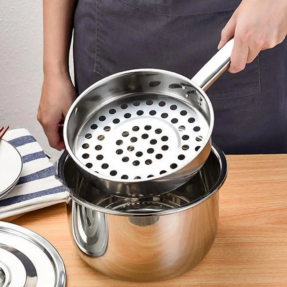 Stainless Steel Slotted Spoon Large Hole Colander Long Handle