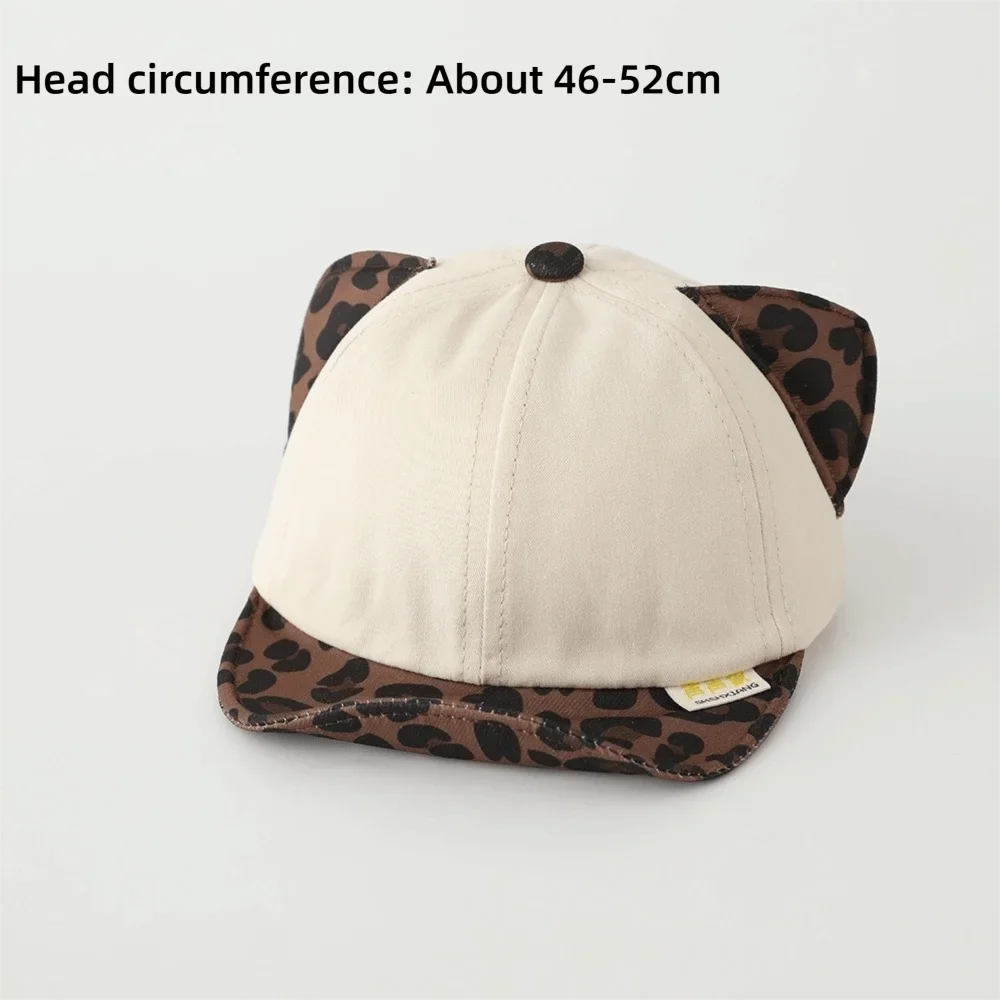 Toddler Cat Ear Baseball Hat – Leopard Print Sun Visor Cap