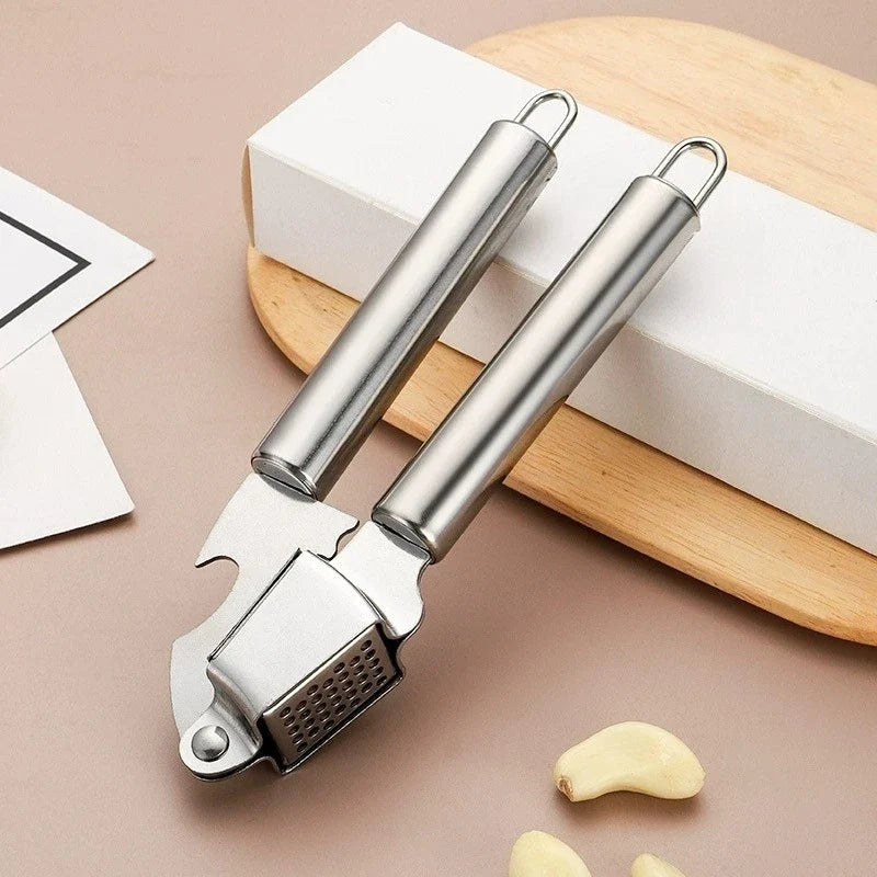 Stainless Steel Garlic Press & Bottle Opener – BEQ Kitchen Tool