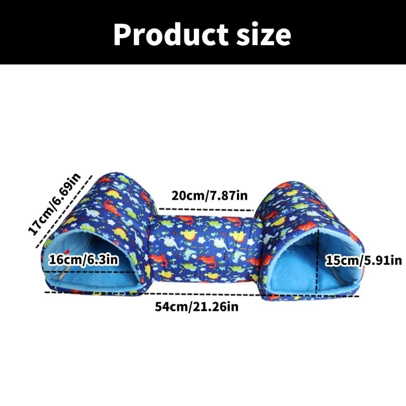 Soft Fleece Hamster Tunnel Bed & Cave House for Small Pets