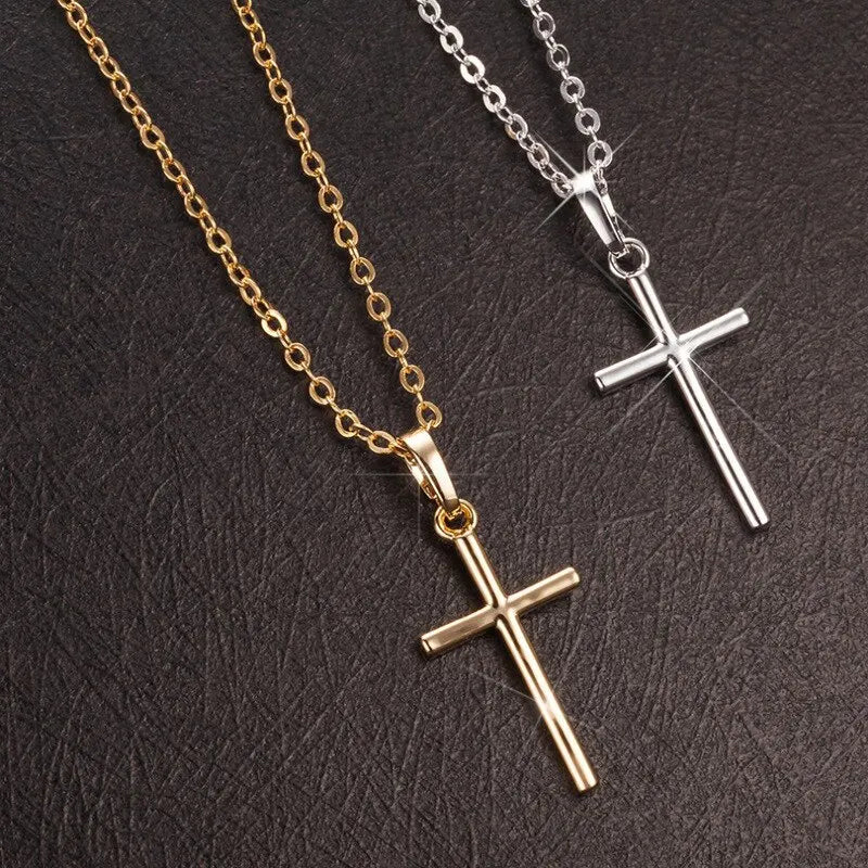 2pcs Unisex Pendant Necklace Set – Gold & Silver Alloy