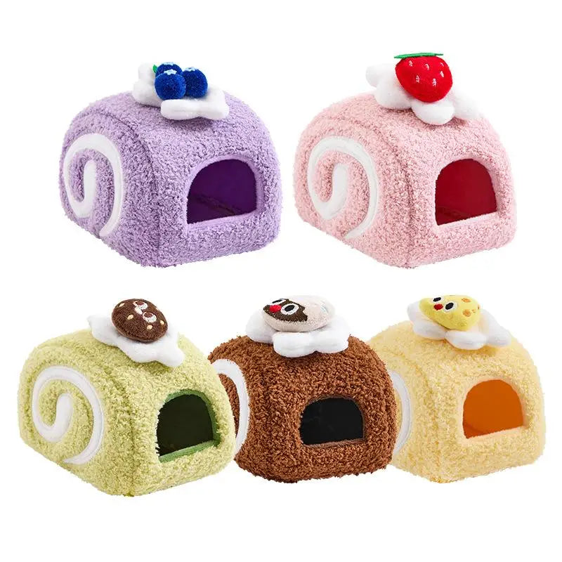Cute Cake Plush Hamster House – Small Pet Nest & Hideout
