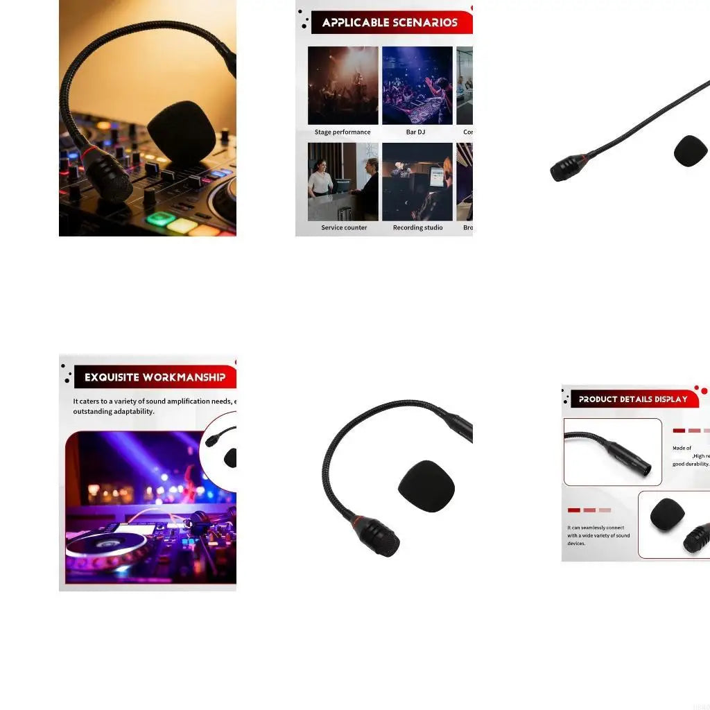 Gooseneck Microphone XLR Cardioid | Flexible Neck & Windscreen