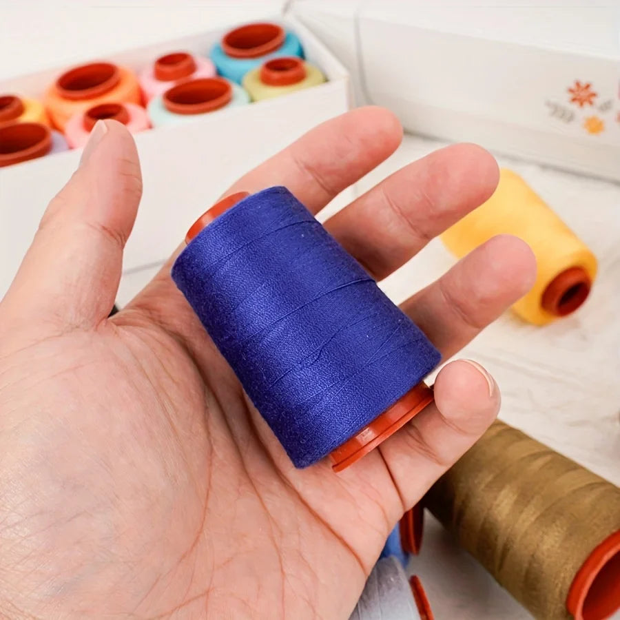 12 Pcs 800Yd Vibrant Polyester Sewing Thread Spools Kit