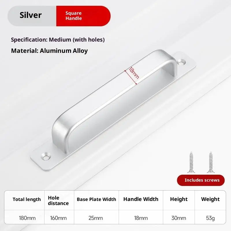 Drill-Free Aluminum Adhesive Door Handle for Sliding Doors & Drawers